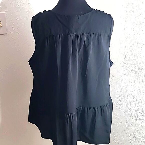 A New Day Sleeveless Top, Black with Ruffle Hem, Size XXL - Picture 5 of 7